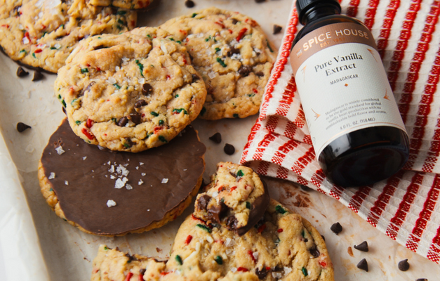 Chocolate-Dipped Chocolate Chip Holiday Cookies