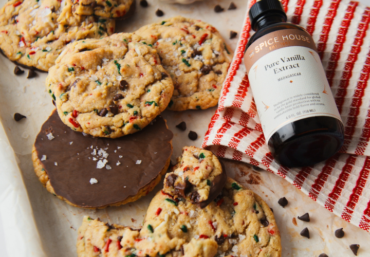 Chocolate-Dipped Chocolate Chip Holiday Cookies