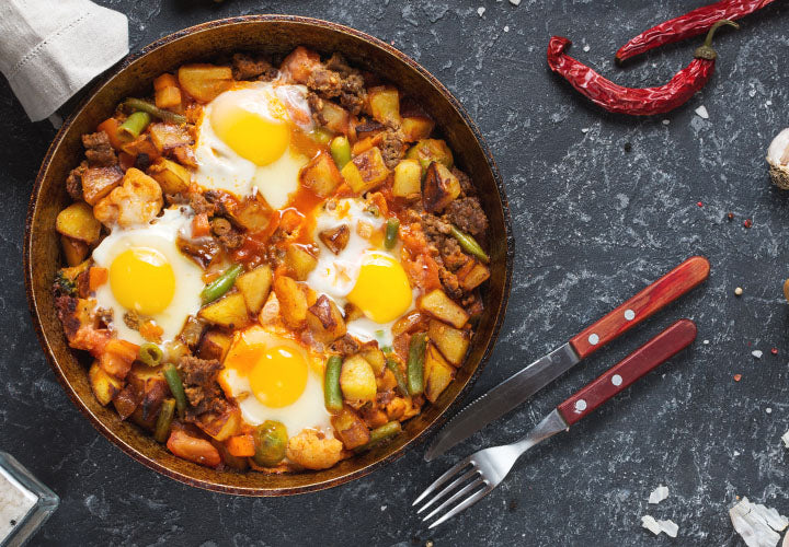 Mexican Skillet Black Bean Hash with Eggs - Bonicelli Cooking Club