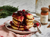 Holiday Pancakes with Orange-Maple Cranberry Syrup