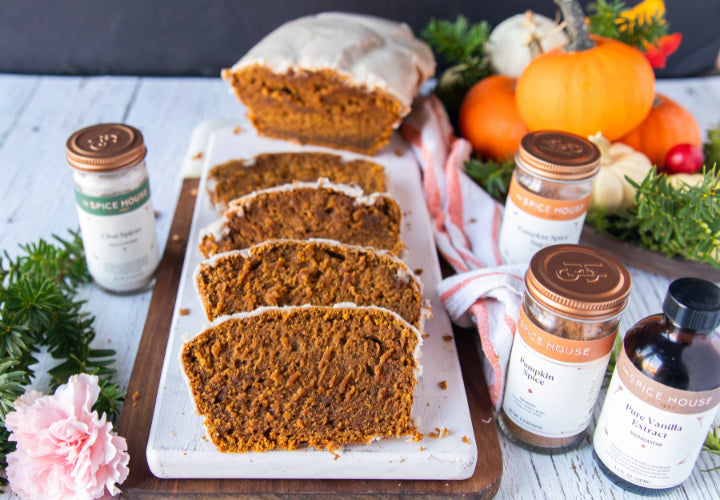 Pumpkin Loaf with Spiced Chai Icing