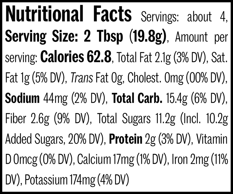 Cocoa, Masala Hot Cocoa Jar, 2.8oz. Nutrition Label