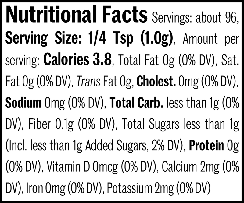 Cinnamon Maple Sugar Flatpack, 3.4oz. Nutrition Label