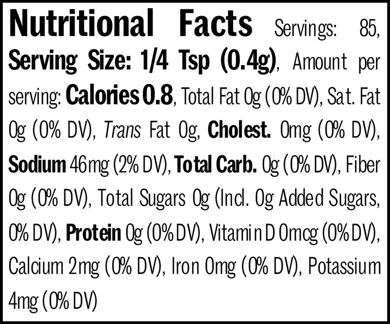 Green Goddess Dressing Mix Flatpack, 1.2oz. Nutrition Label