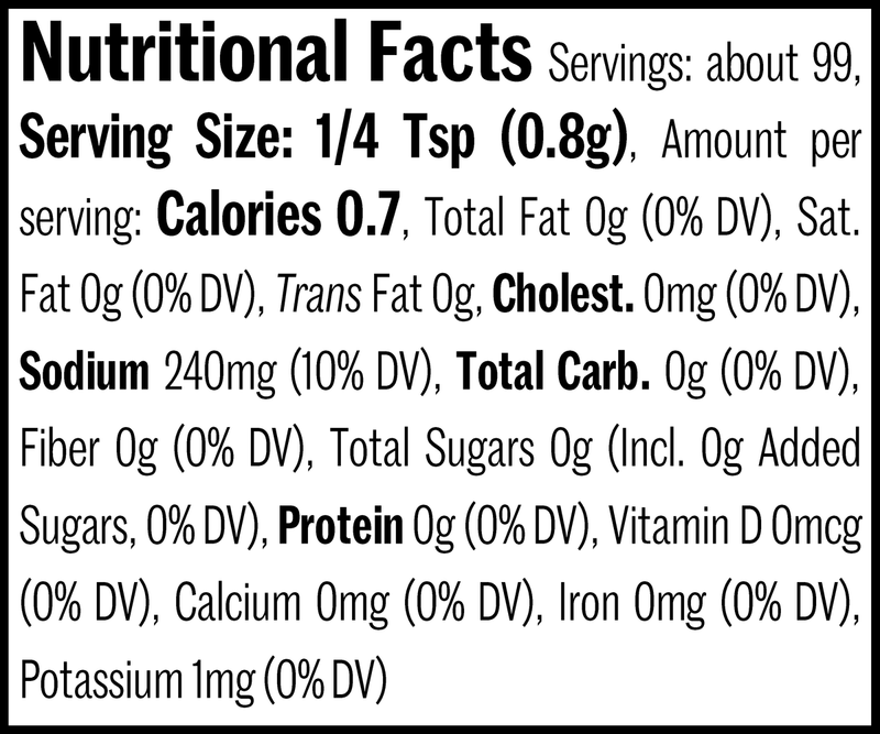 Yuzu Citrus Set Yuzu Citrus Salt Jar Nutrition Label