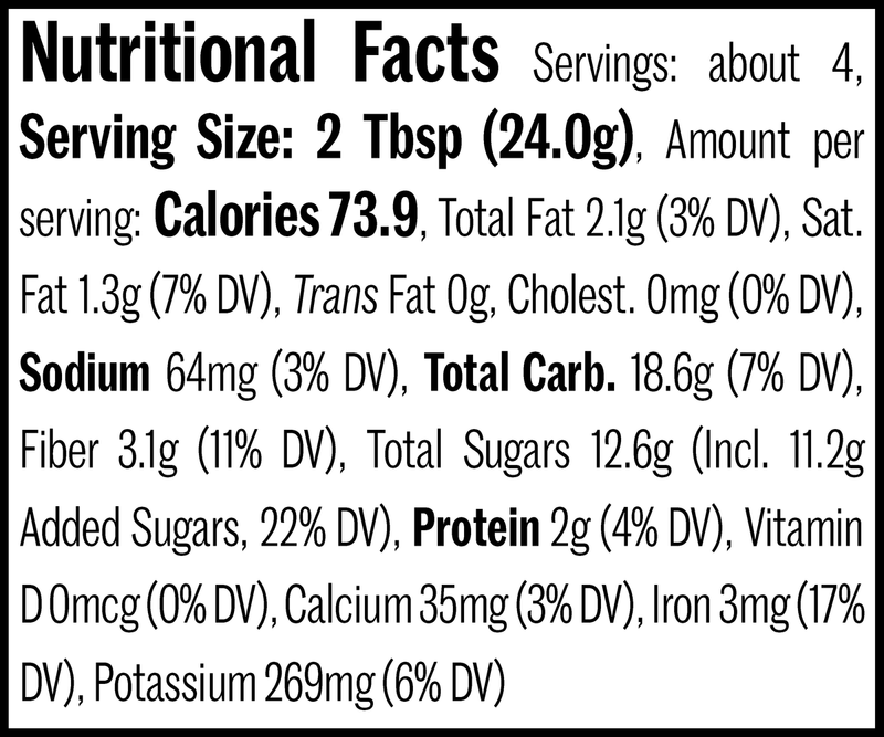 Gingersnap Hot Cocoa Jar, 3.4oz. Nutrition Label